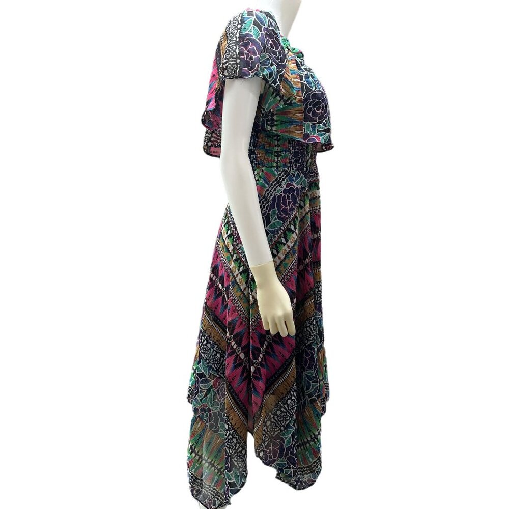 Rabbit Rabbit Rabbit Women’s 4 Colorful Smocked Off Shoulder Dress - Picture 5 of 6